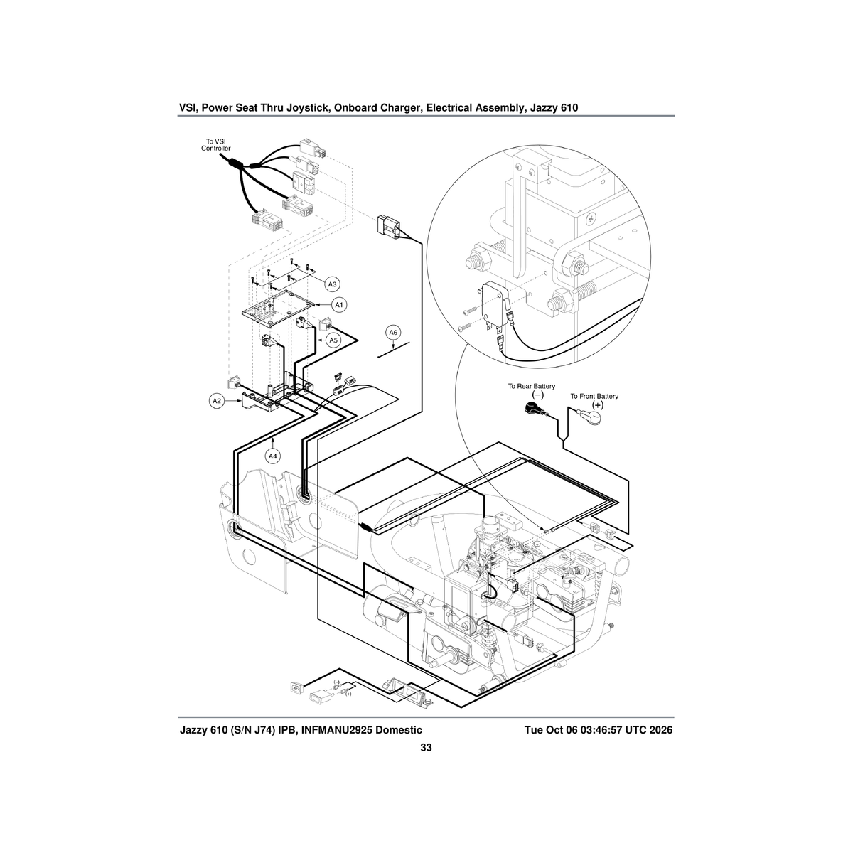 Pride Mobility DWR1054H006 harness charger cable parts diagram