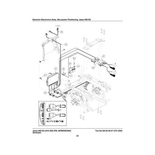 Pride Mobility DWR1062D078 shroud breaker mount black molded abs parts diagram