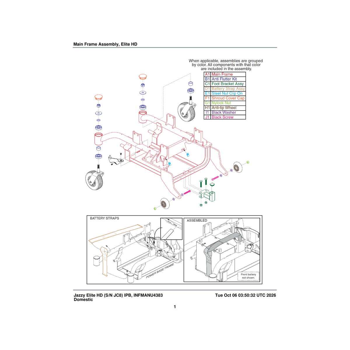 Pride Mobility DWR1065C008 shroud cover cap caster black c-1065-008 parts diagram