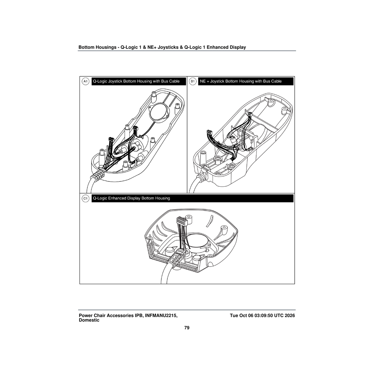 Pride Mobility DWR1111C003 joystick replacement bottom with harness ne+ with jacks parts diagram