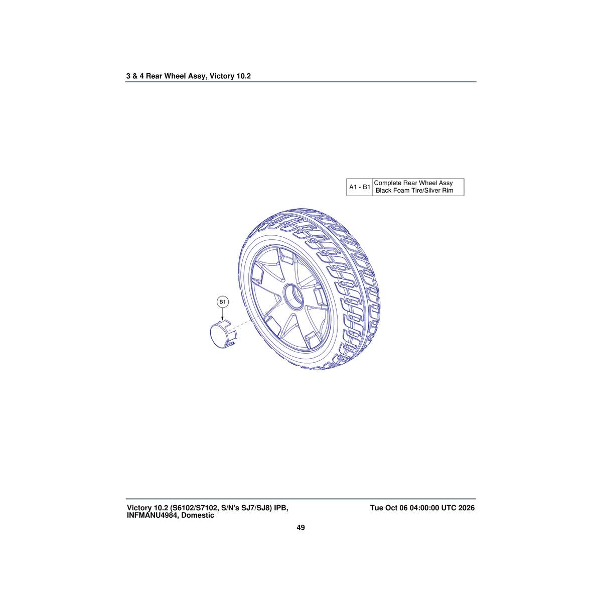 Pride Mobility DWR1203B002C wheel cap ppw-sil-04 b1203-002 parts diagram