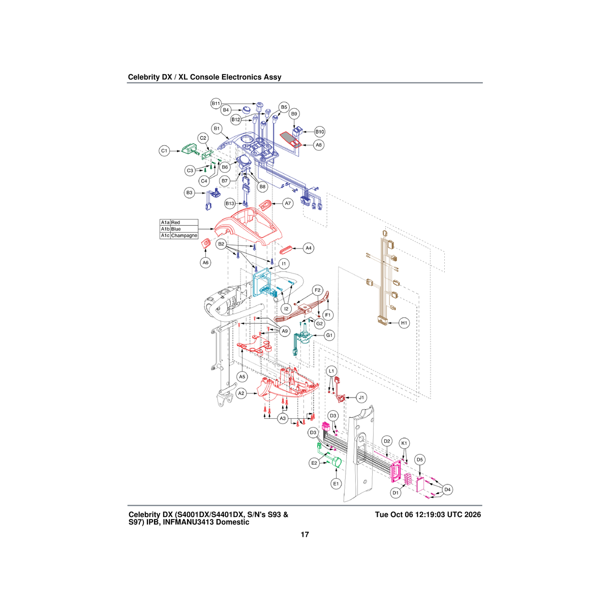 Pride Mobility DWR1234L548E decal console overlay deluxe configuration parts diagram