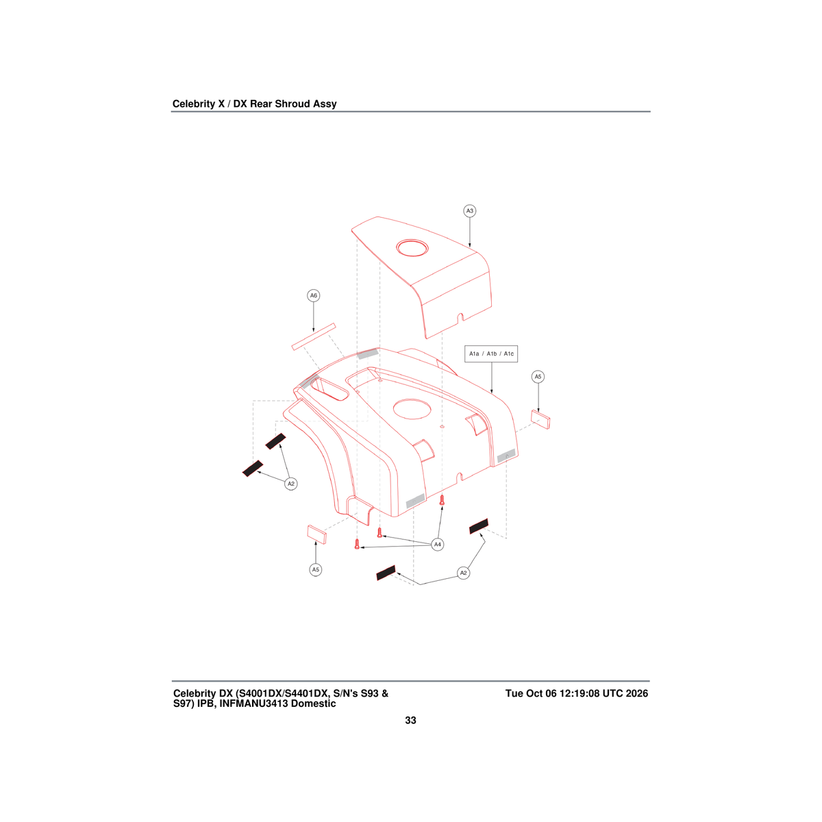 Pride Mobility DWR1234L556 decal reflective strip 7.66 inch l x .785 inch w parts diagram