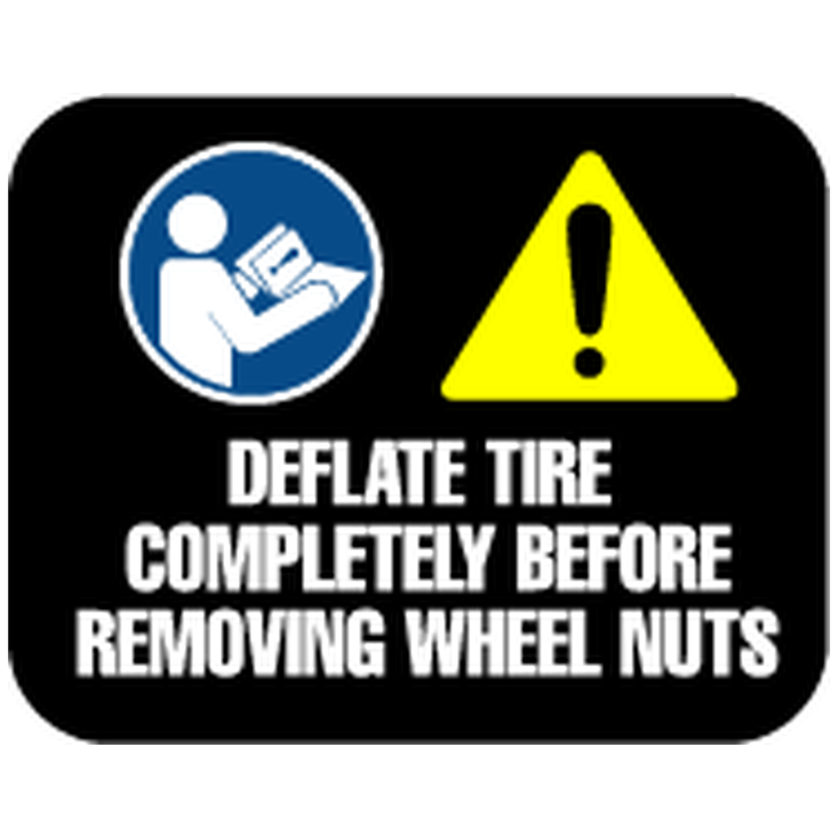 Pride Mobility DWR1234L957 decal warning deflate tire completely