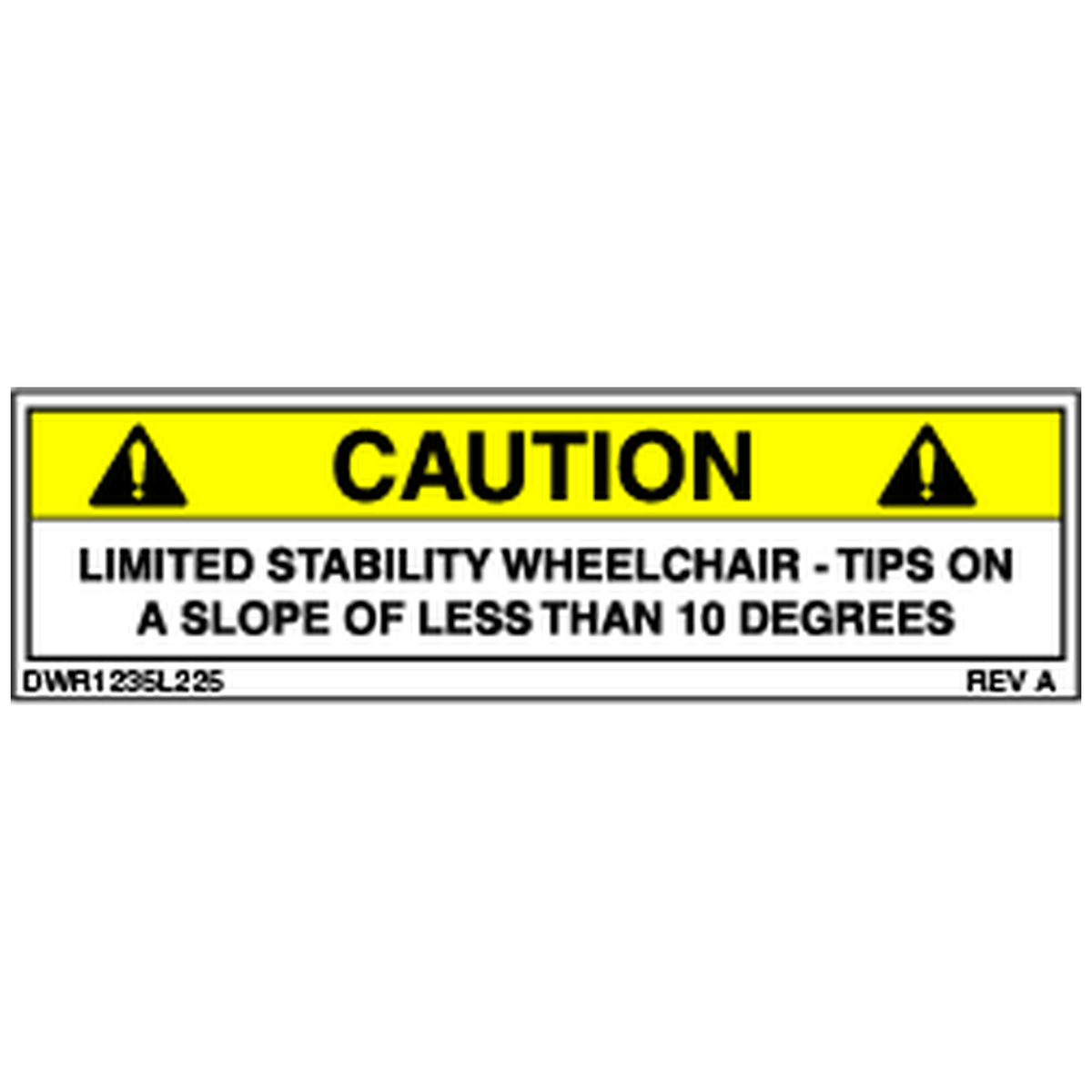 Pride Mobility DWR1235L225 decal limited stability litestream xf