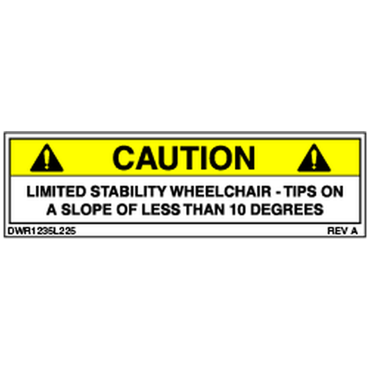 Pride Mobility DWR1235L225 decal limited stability litestream xf