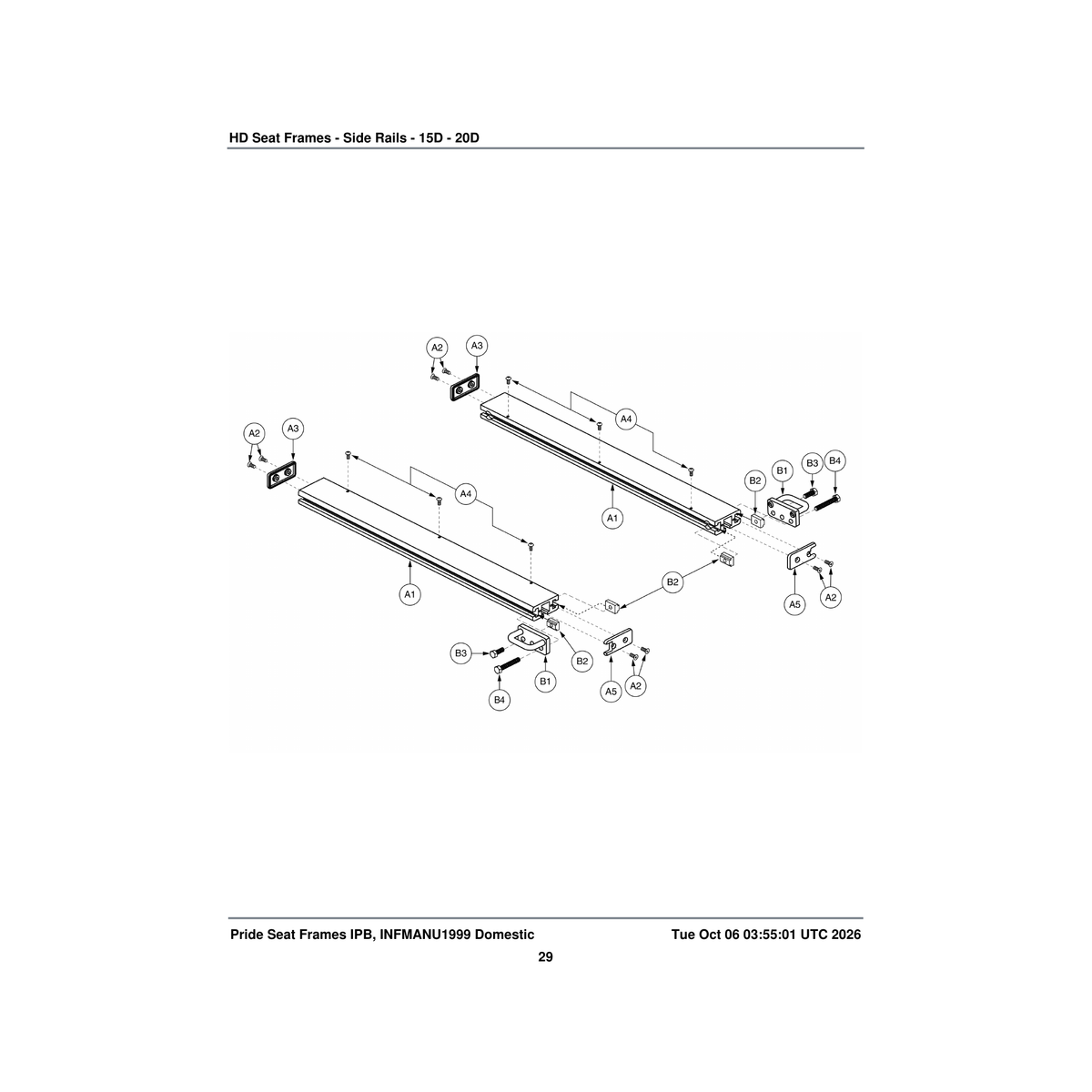 Pride Mobility DWR1360B048 extrusion end cap synergy seat t-slot open end parts diagram