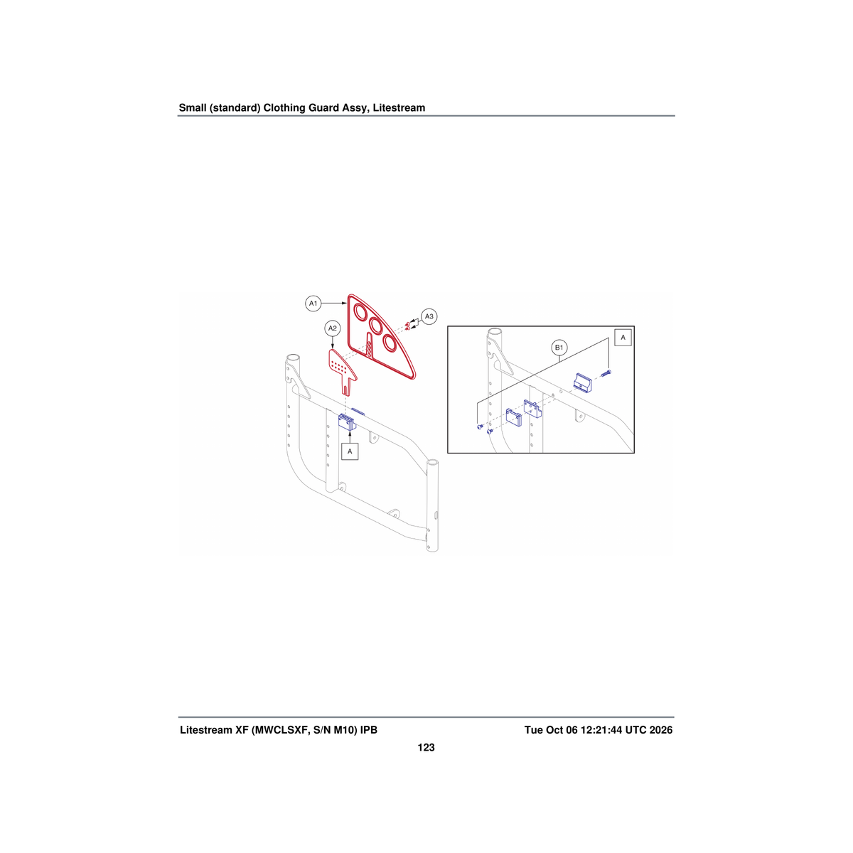Pride Mobility DWR1510C007 clothing guard parts diagram