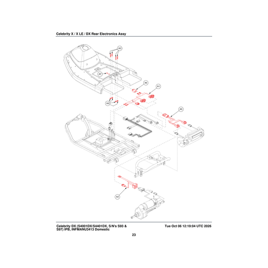 Pride Mobility DWR9555H003 harness rear intermediate parts diagram
