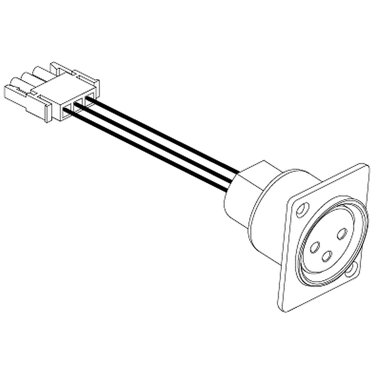 Pride Mobility (DWR9555H033), off-board charger port harness with XLR connector for Pride scooters.