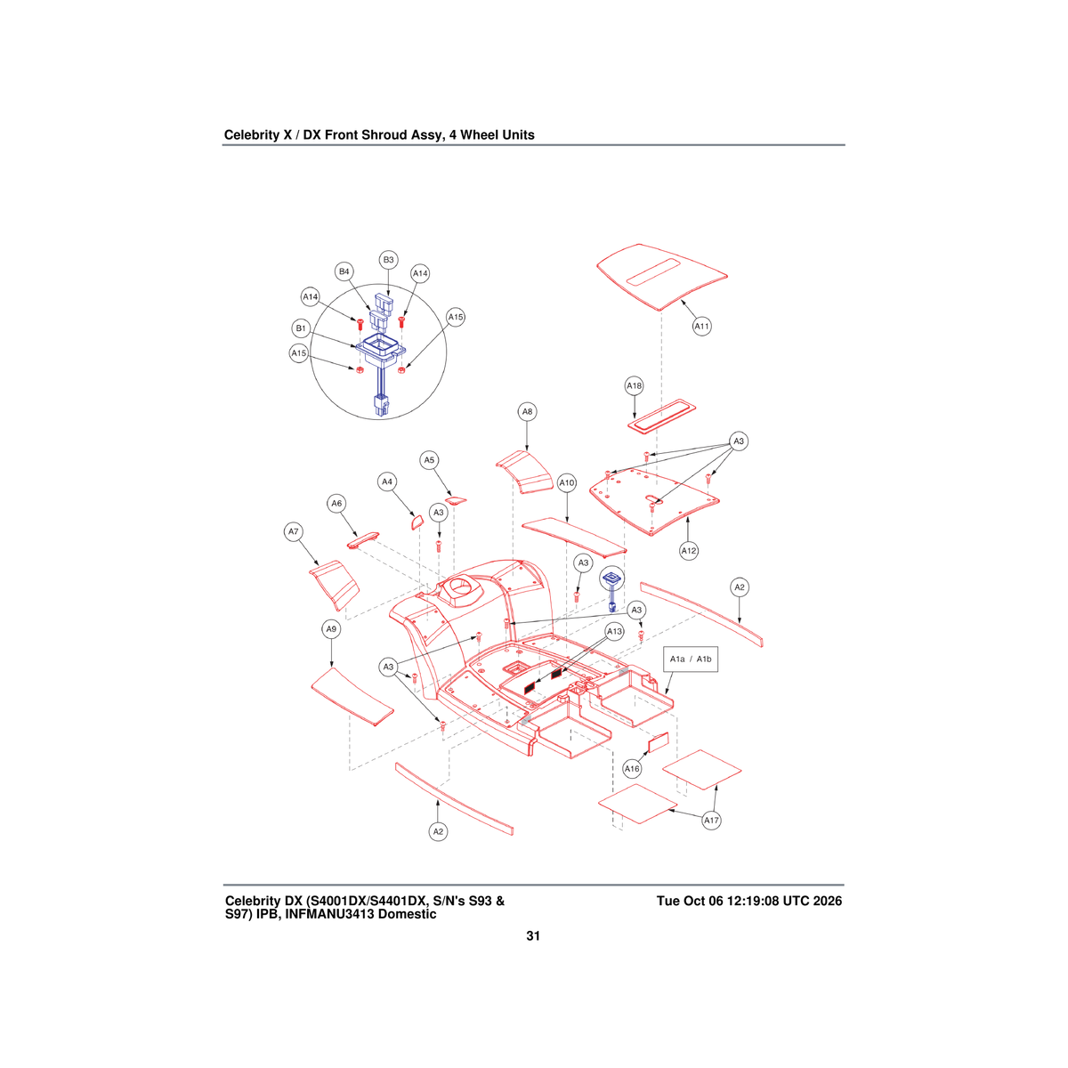 Pride Mobility DWR9565B068 plug rubber basket riser black upper blank parts diagram