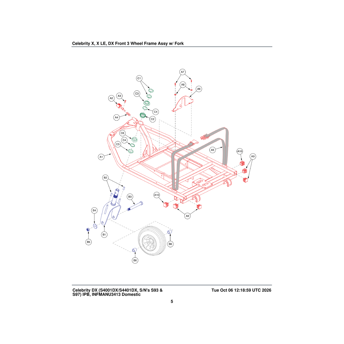 Pride Mobility DWR9565C047 strap battery 58 inch length parts diagram