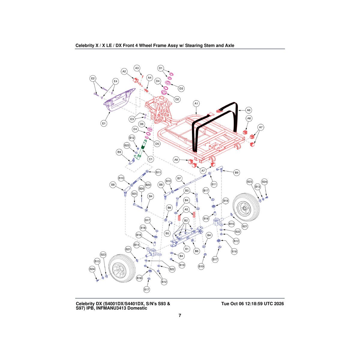 Pride Mobility DWR9565E012 frame front weldment parts diagram