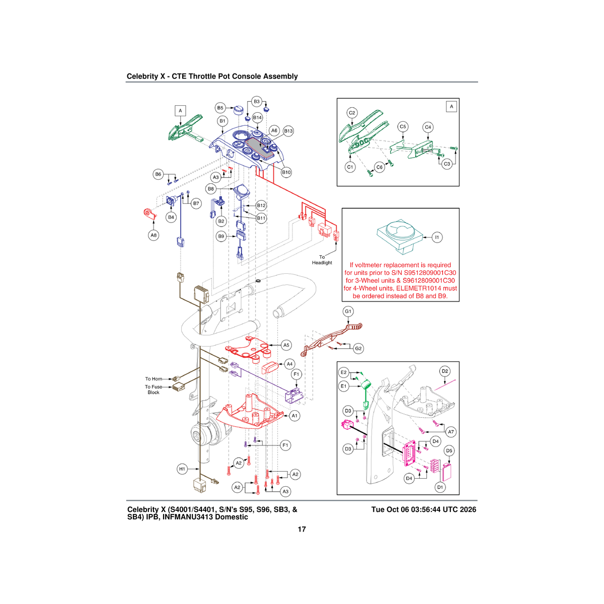 Pride Mobility DWR9565E057 shroud console bottom black plastic for cte throttle pot parts diagram