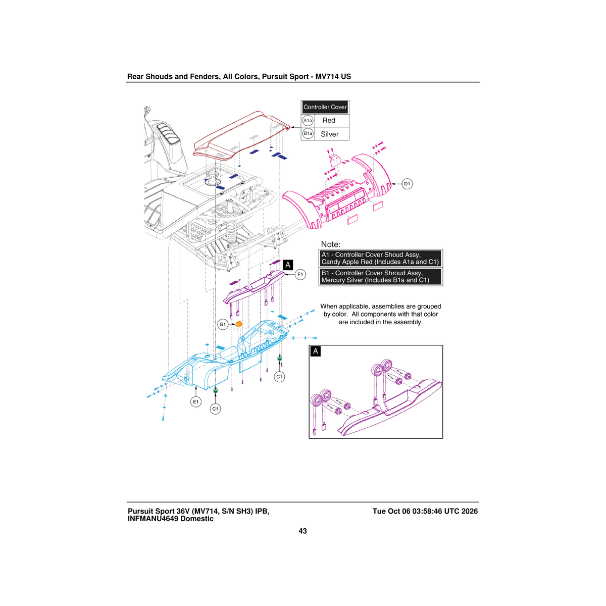 Pride Mobility DWR9762D063 grommet black tpv wiring parts diagram