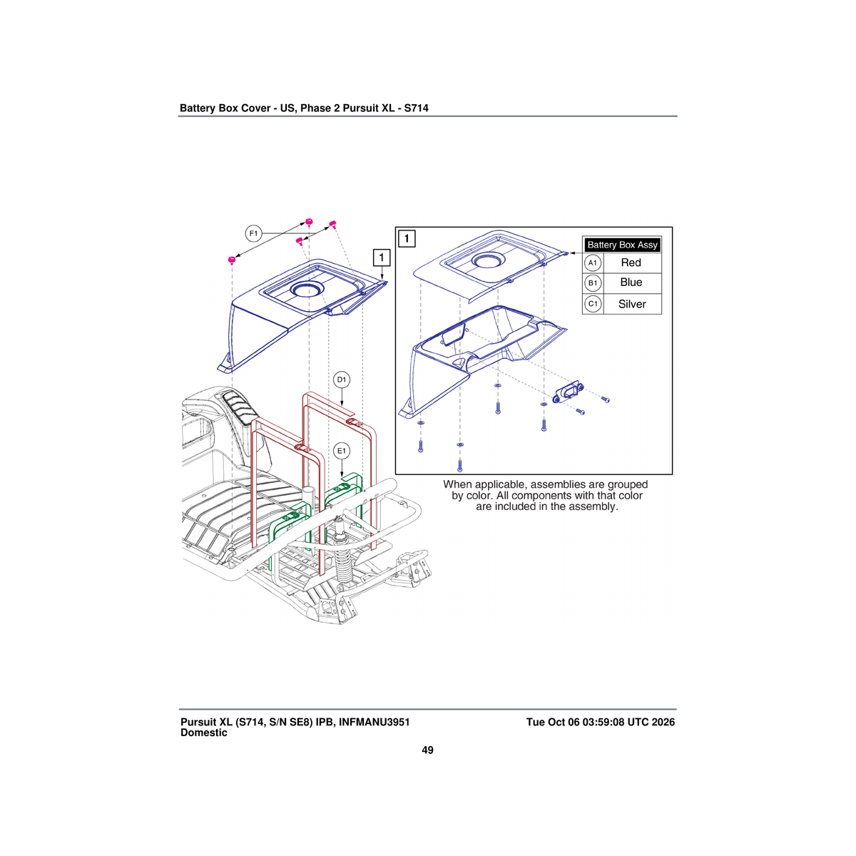 Pride Mobility DWR9762E066 strap black battery 2000mm length e-9762-066 parts diagram