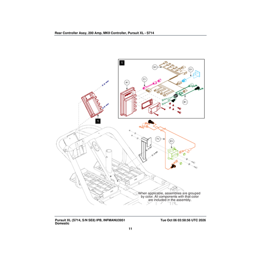 Pride Mobility DWR9762H013 harness power s-drive 180 amp parts diagram