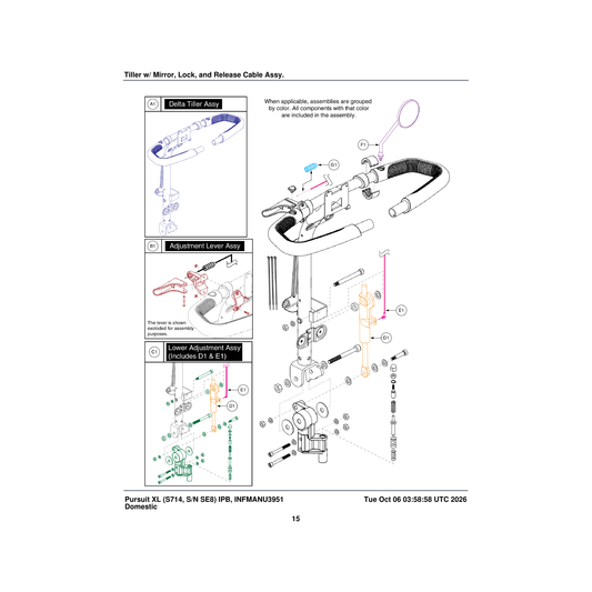 Pride Mobility DWR9763C021 tiller boot black tpv c-9763-021 parts diagram