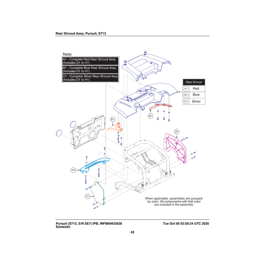 Pride Mobility DWR9763E027 shroud mud flap black plastic right e-9763-027 parts diagram