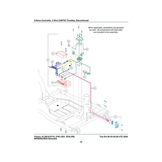 Pride Mobility DWR9966H002 harness motor/brake parts diagram