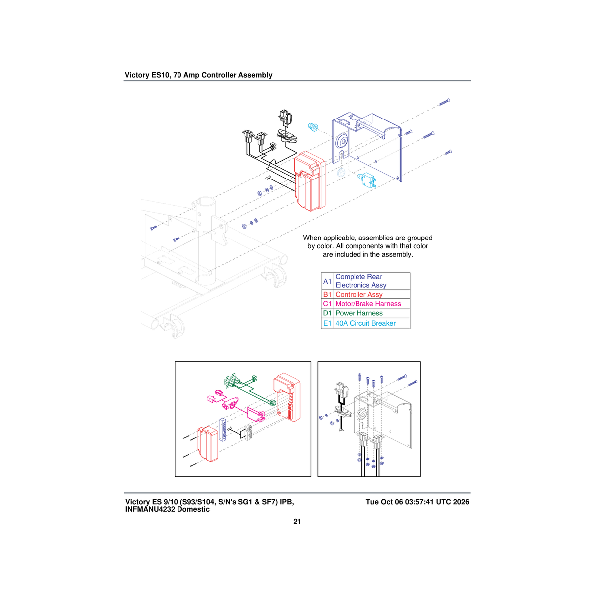 Pride Mobility DWR9968H003 harness controller motor/brake es-10 parts diagram