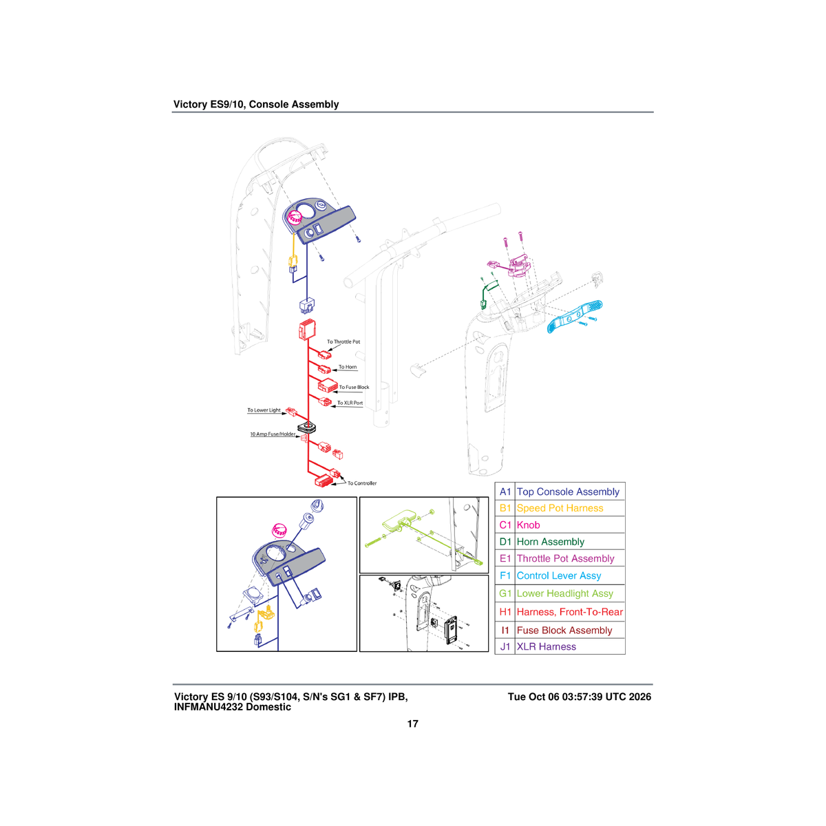 Pride Mobility DWR9968H004 harness front-to-rear es-10 parts diagram