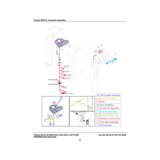 Pride Mobility DWR9968H004 harness front-to-rear es-10 parts diagram
