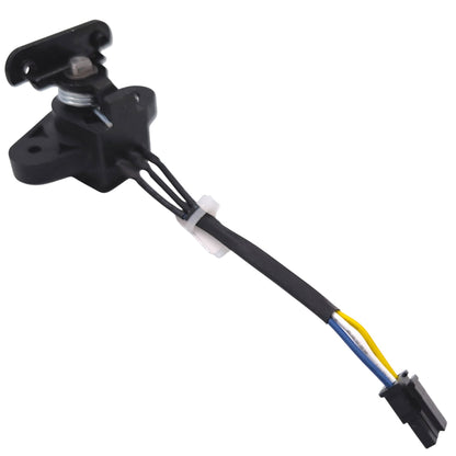 bottom view. shows the white, blue, yellow wires, spring and mount