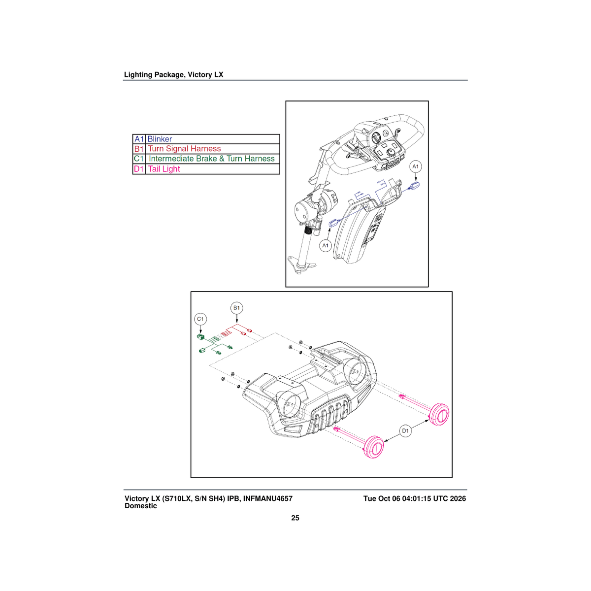 Pride Mobility ELE123935 blinker e-marked eyestalk left or right (bayard: 09-002-00m) parts diagram