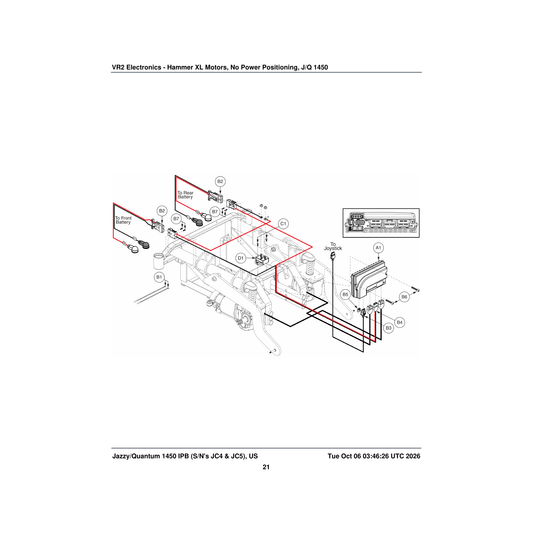 Pride Mobility ELE132814 assembly vr2 90 amp hammer ii motors quantum 1450 parts diagram