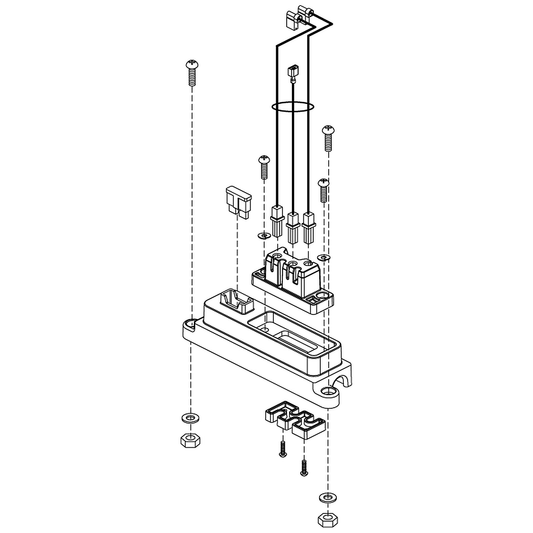 Pride Mobility (ELE153022), Dynamic battery connector and controller assembly for XLR consoles on Go-Go Elite Traveller scooters.