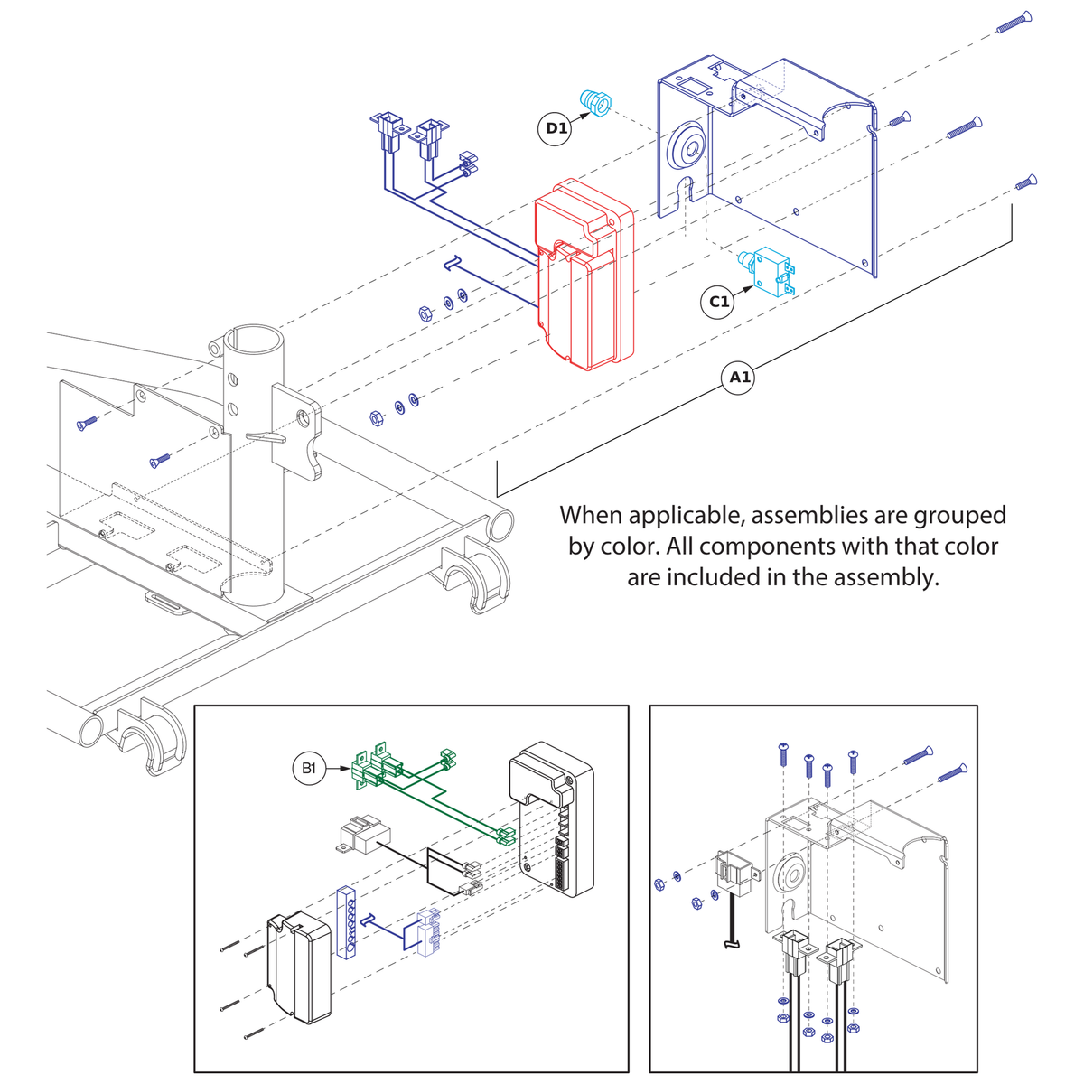 Pride Mobility ELE155931 controller assembly s-drive mk ii 70 amp parts diagram