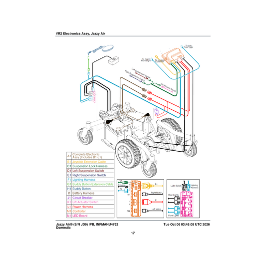 Pride Mobility ELE156112 assembly vr2 jazzy air offboard charger parts diagram