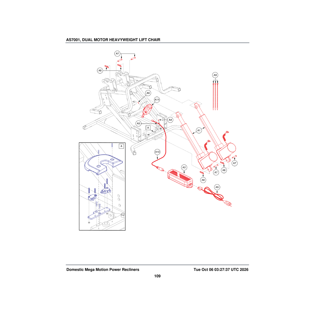 Pride Mobility ELE164607 assembly power cord energy efficient transformer with parts diagram