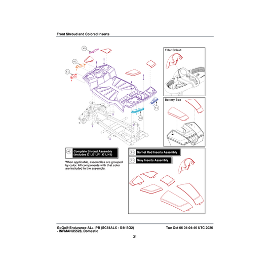 Pride Mobility ELE1700949 light assembly front right parts diagram