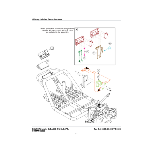 Pride Mobility ELE1806163 battery harness parts diagram