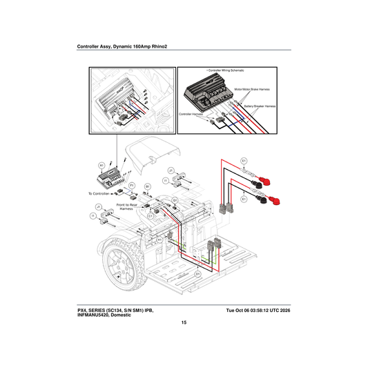 Pride Mobility ELE1907271 battery harness parts diagram