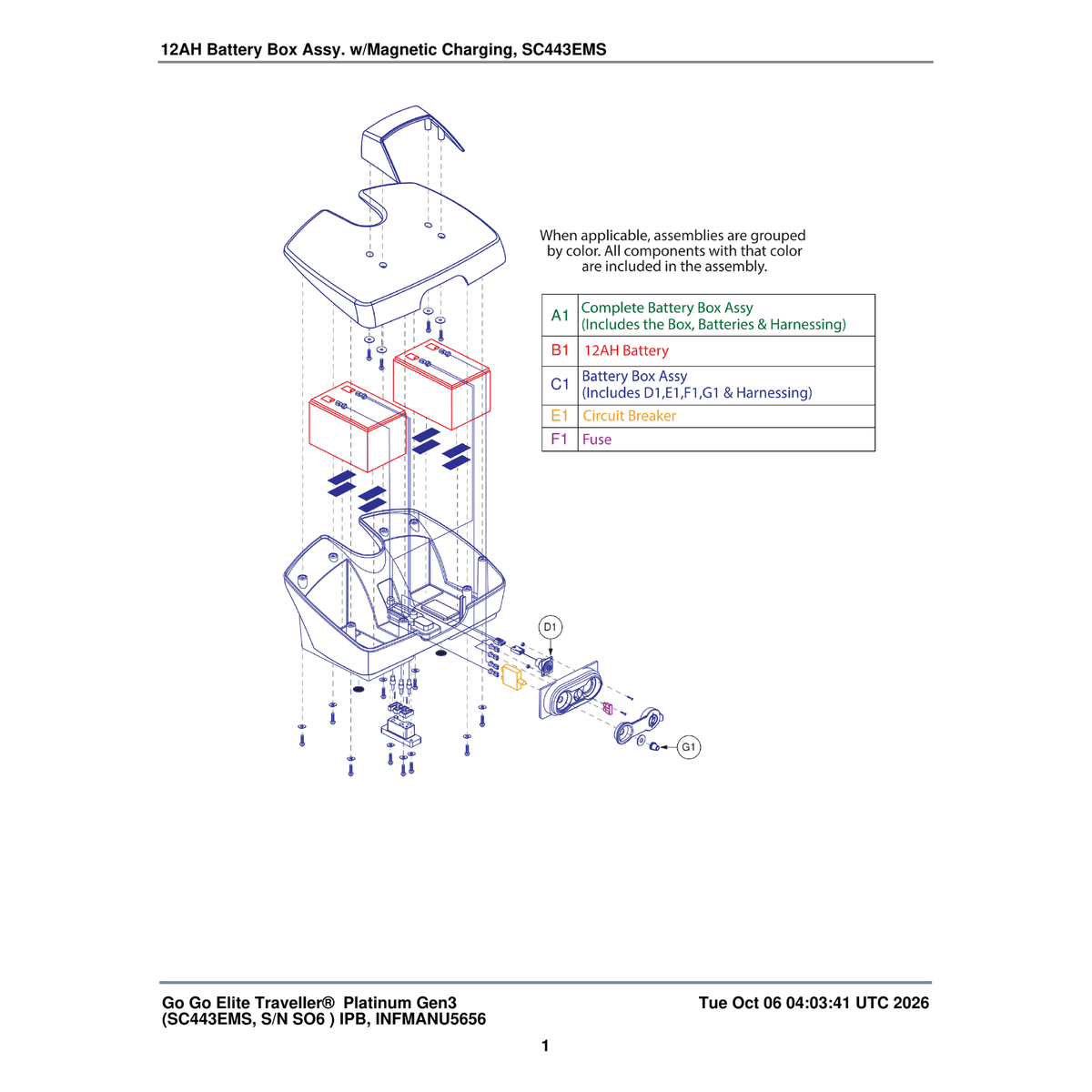 Pride Mobility ELE2102481 Magnetic XLR Harness parts diagram