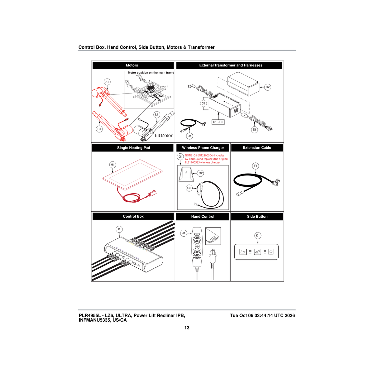 Pride Mobility ELE2102646 assembly transformer with lithium battery hhc tilt parts diagram