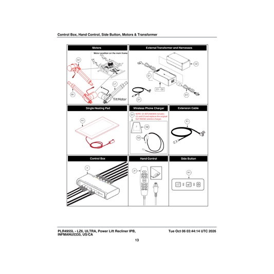 Pride Mobility ELE2102646 assembly transformer with lithium battery hhc tilt parts diagram