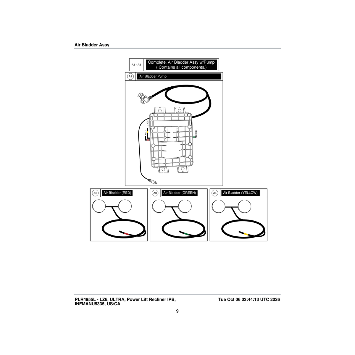 Pride Mobility ELE2104326 air bladder pump parts diagram