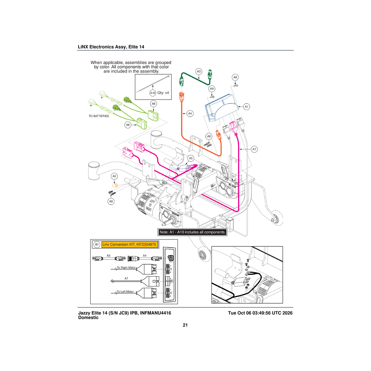 Pride Mobility ELE2200257 assembly dynamic linx jazzy elite 14 50amp parts diagram