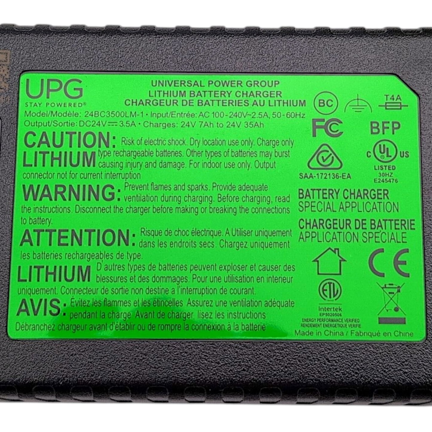 Pride Super Portable & AL+ 24V 3.5A Lithium Charger | ELE2200784