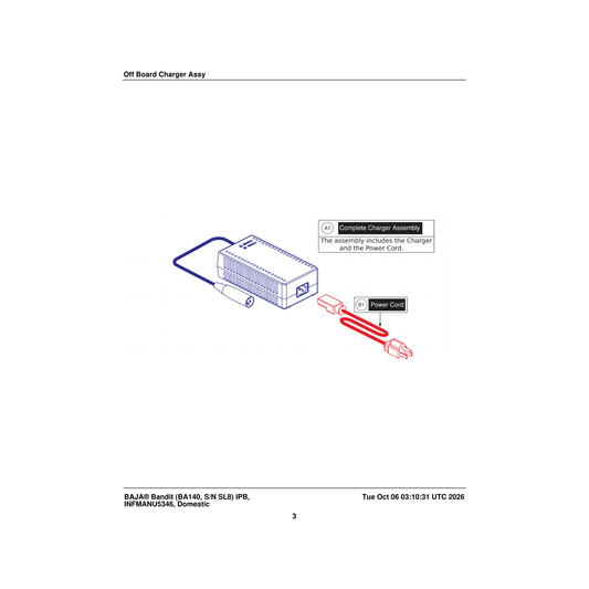 Pride Mobility ELE2205627 charger assembly offboard 42v 4a lithium 4pin with usa power parts diagram