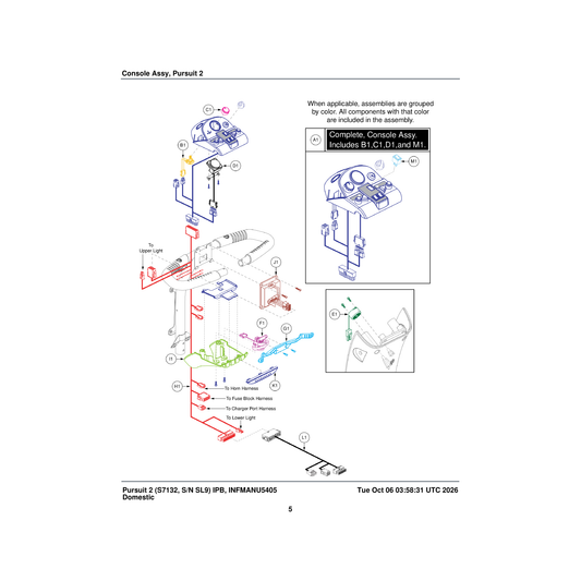 Pride Mobility ELE2206049 tiller harness parts diagram