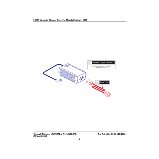 Pride Mobility ELE2301732 charger offboard low inhibit ac 100v-240v dc 28.8v @5a magnetic with usa powercord parts diagram