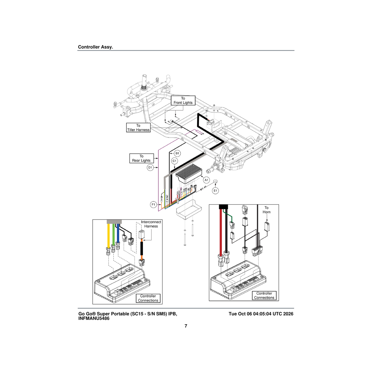 Pride Mobility ELE2304156 power base harness parts diagram