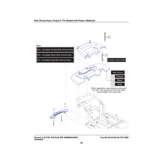 Pride Mobility ELE2304935 battery kill switch harness parts diagram