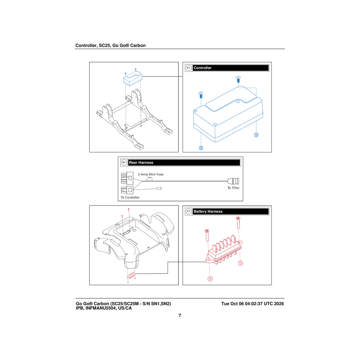 Pride Mobility ELE2402029 (innuovo: 3901-pa-021) controller assembly parts diagram