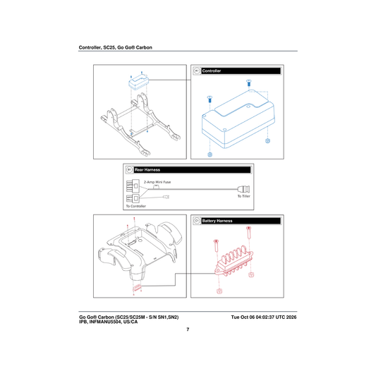 Pride Mobility ELE2402031 (innuovo: 3901-pa-027) battery harness assembly parts diagram